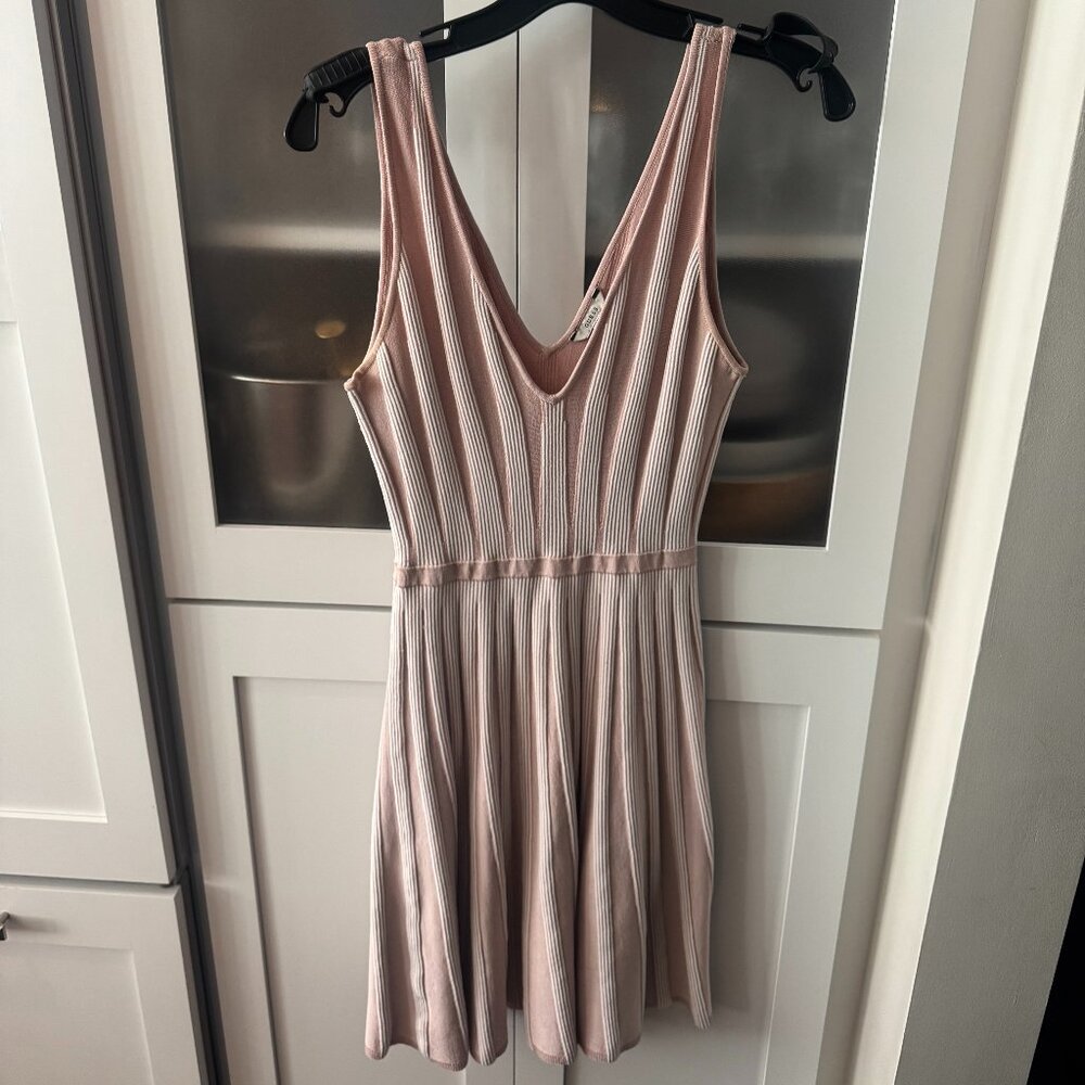 Guess Mirage Striped Fit Flare Pink and White - XS